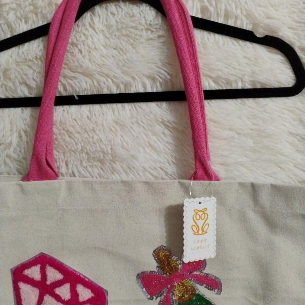 Simply Southern Put it On My Husbands Tab Sequined Tote Bag NWT - Picture 3 of 9
